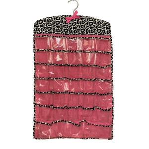 Pink and Black Double Sided Hanging Jewelry Organizer